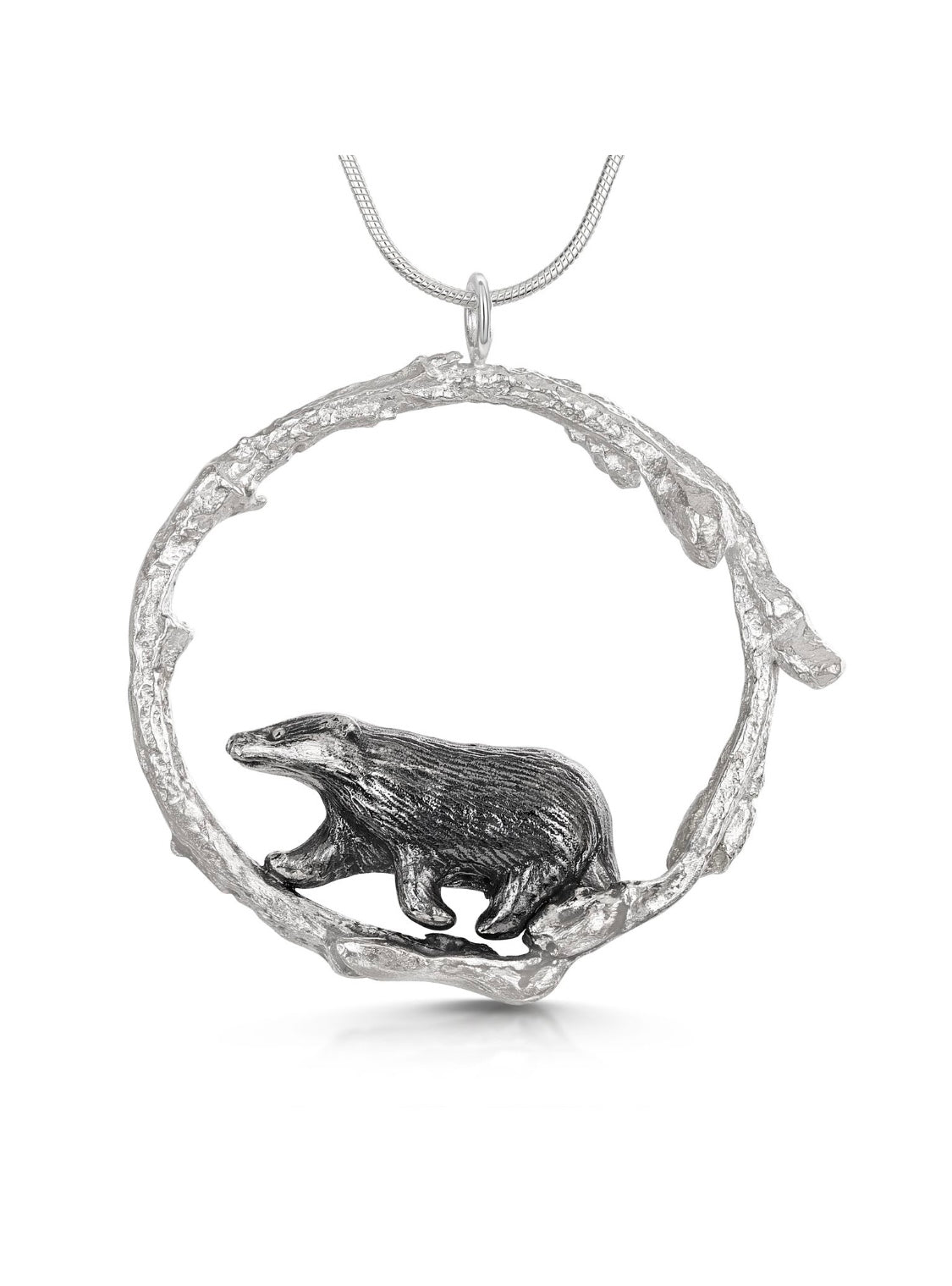 Badger in the woods pendant