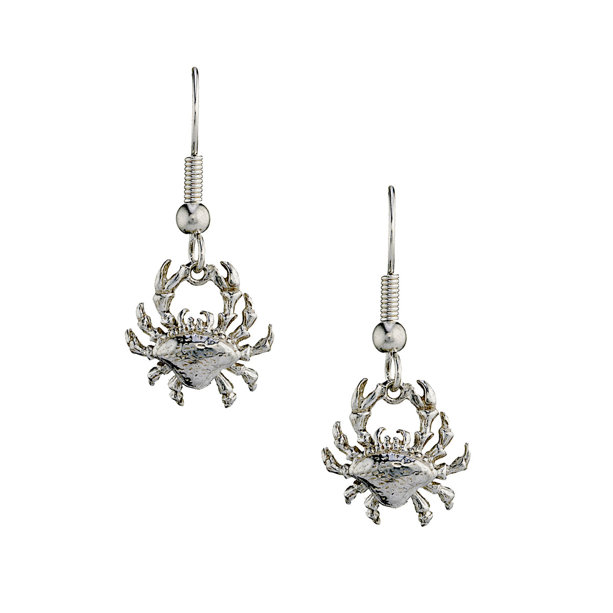 Sterling silver deals crab earrings